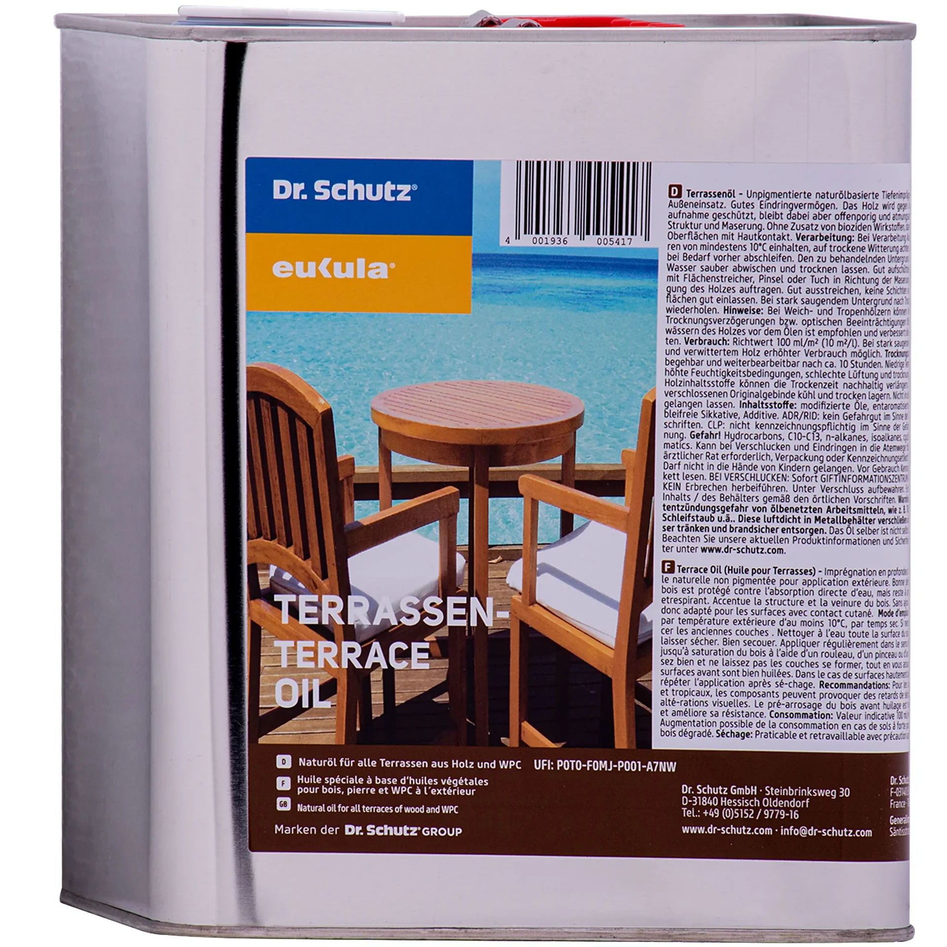 Decking Oil 2,5 Liter, Wood Deck Oil, Natural Wood Oil, Terrace Oil