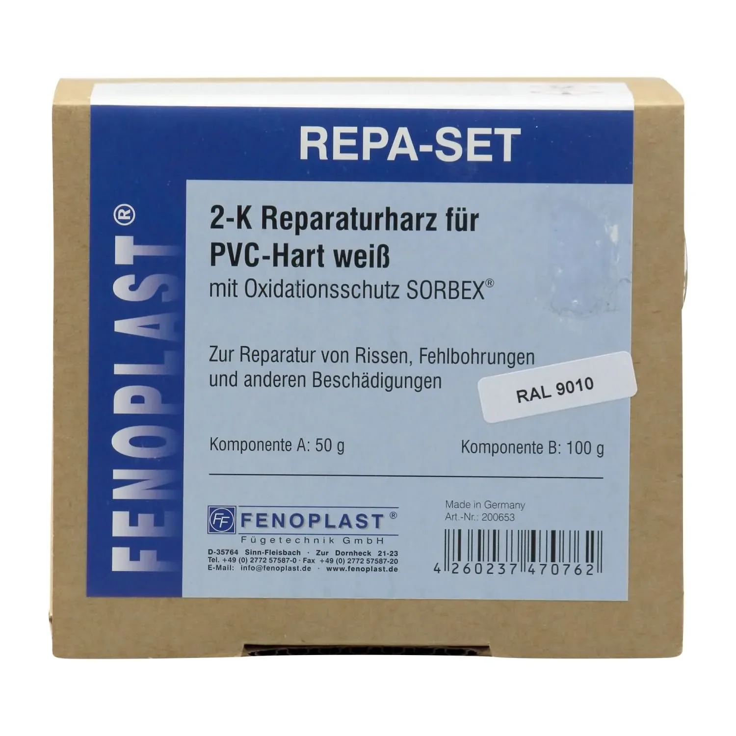 Window repair kit, plastic window repair, RAL 9010 repair, 2K repair resin, white window frame paint