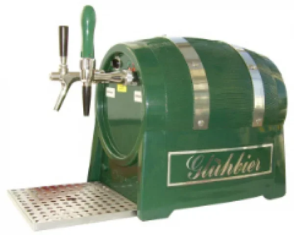 Beverage heater, combination mulled wine/beer heater - Barrel mould housing, 2-line, 3 kW, with air compressor (1st line) and wine pump (2nd line)