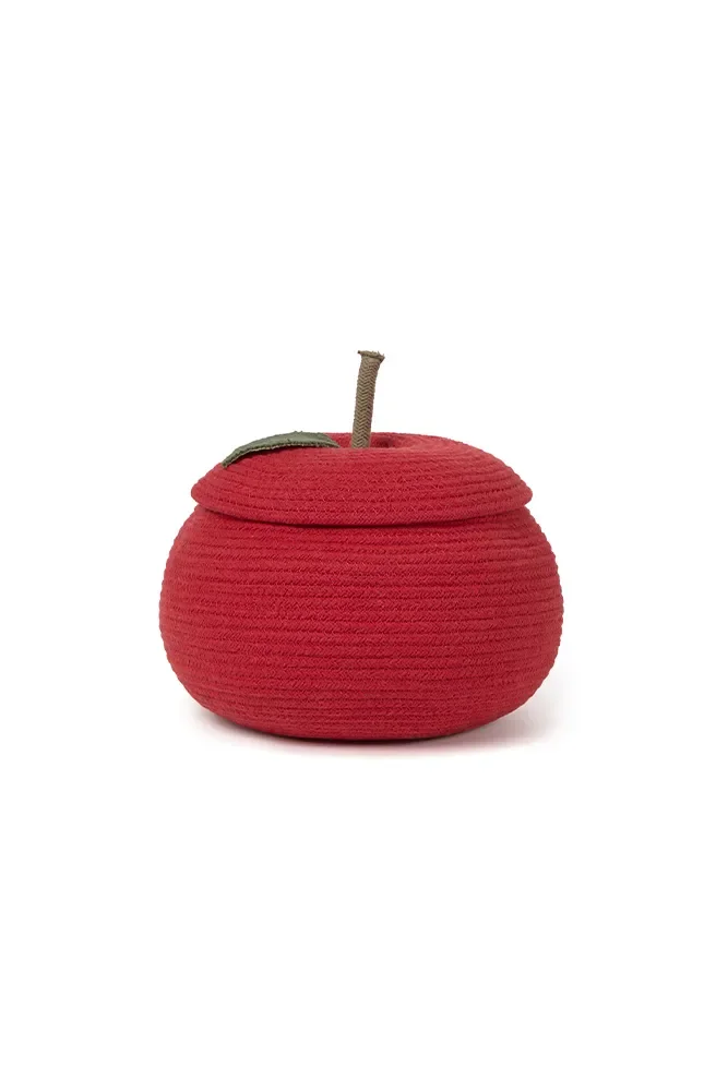 LORENA CANALS Storage Basket, Washable Cotton, Apple Pattern
