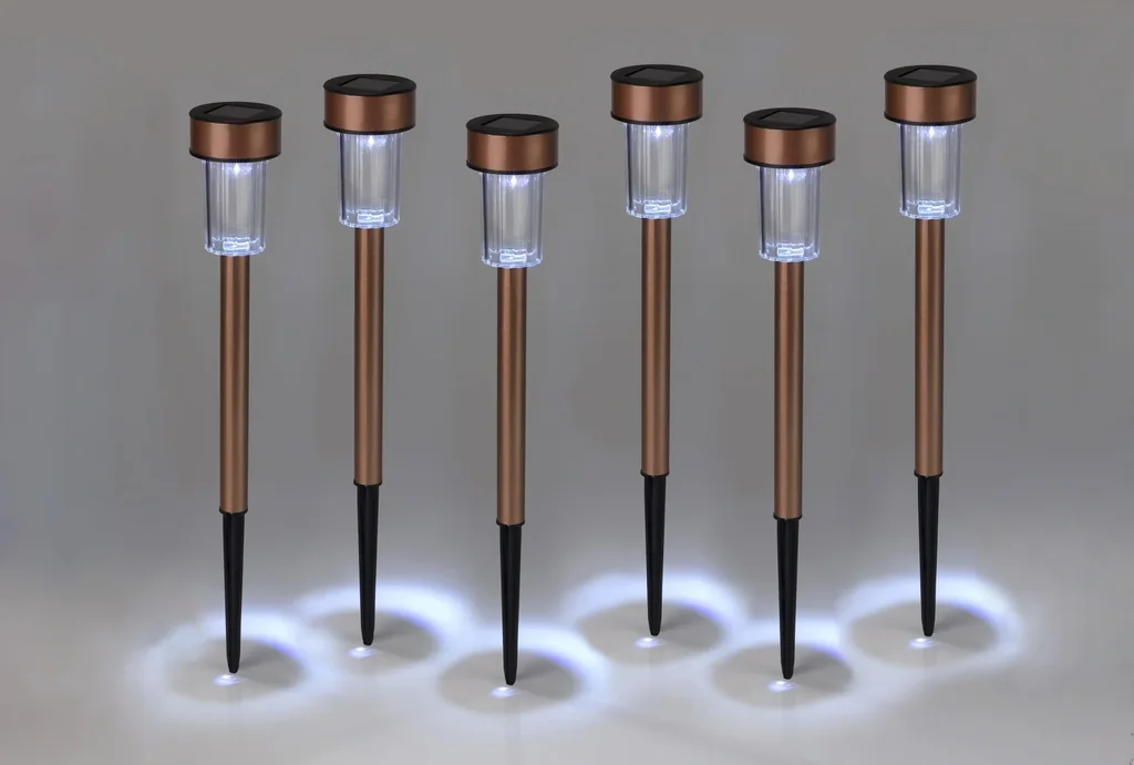 Solar lights made of stainless steel in copper look - set of 6