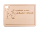 Cutting board with egg hole "I love chickens"