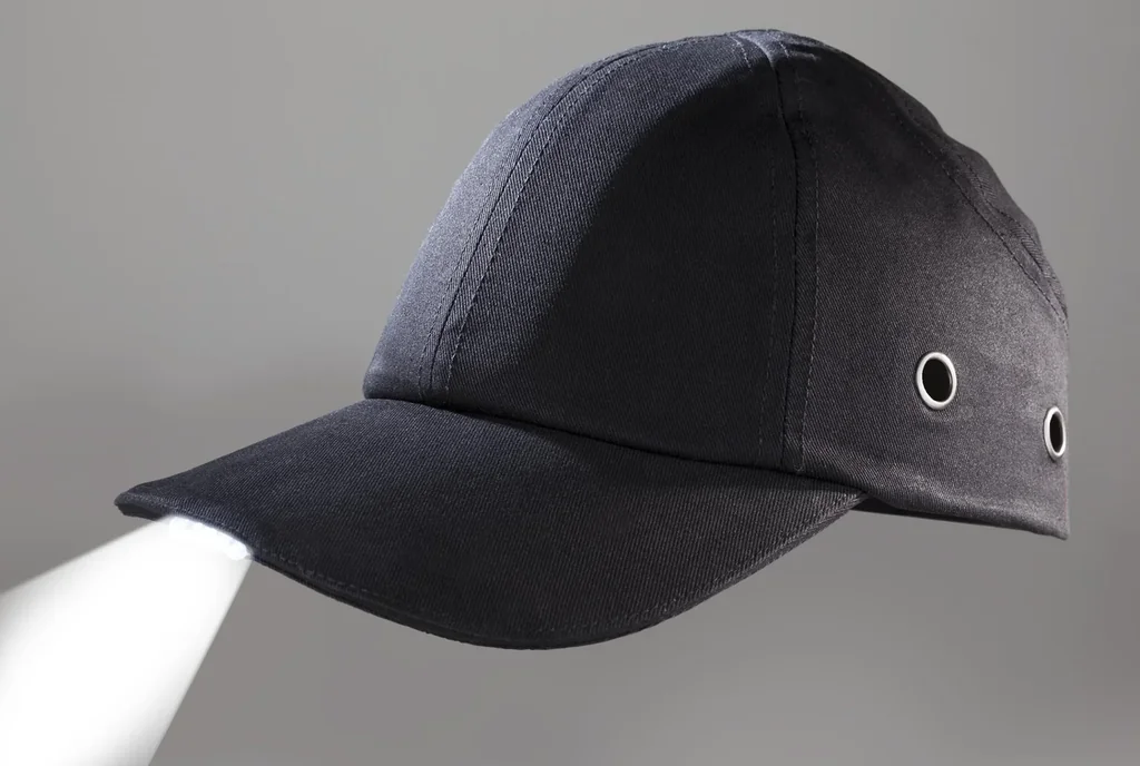 Black safety cap with LED