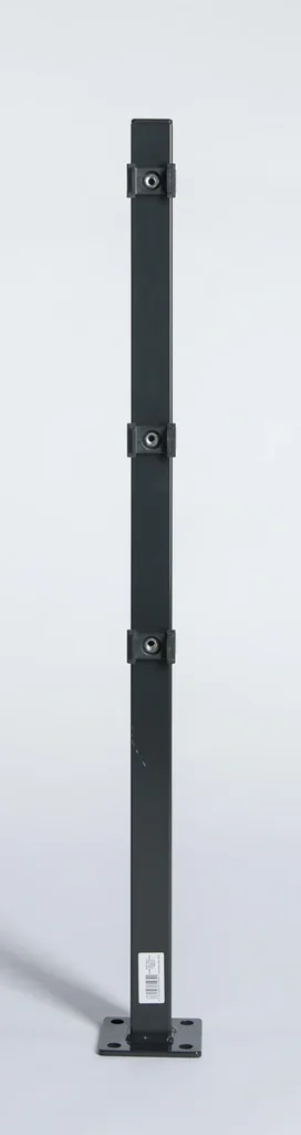 Corner post with base, integrated mounting plate, anthracite, 1100 x 40 x 40 mm
