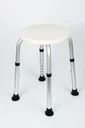 Shower stool, height-adjustable, white/silver
