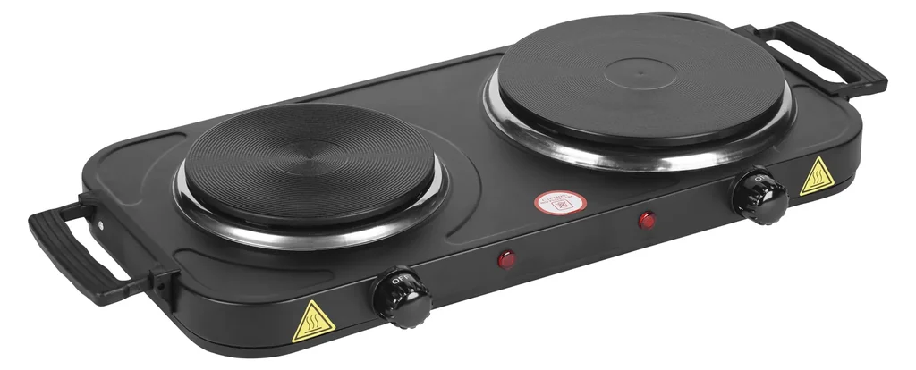 Double hotplate 2000 watts, black