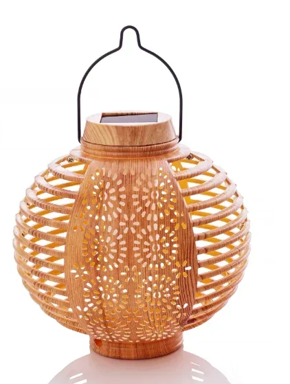 Solar Lanterns "Flame" Bamboo, Set of 2