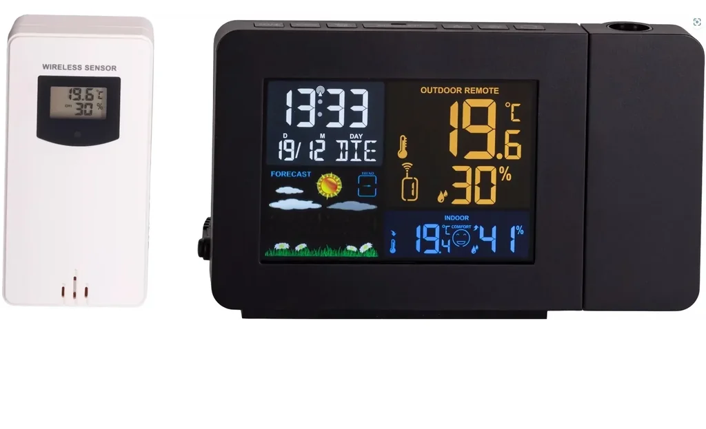 Weather station with LED projection
