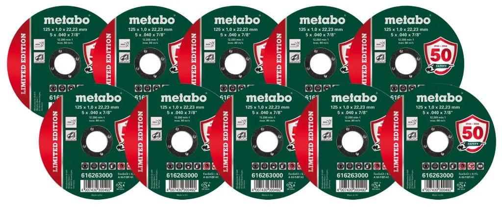 INOX cutting disc 125 mm, 10 pieces