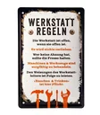 Metal sign "Workshop Rules"