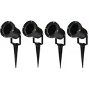 Garden spotlight GU10 - 4 pieces - IP54 - Black - 35W - Rotatable head