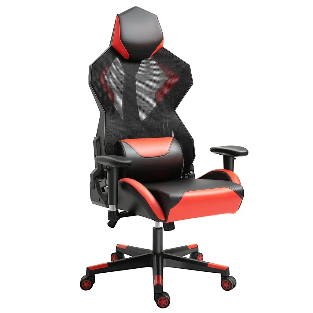 Gaming chair office chair desk chair ergonomic design racing style modern height adjustable foam nylon PU leather