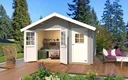 Garden house 253 Gr.1 420 x 260 x 270 cm light grey, 28 mm, double door, with 2nd room single door