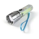 Power flashlight with fluorescent handle, rechargeable