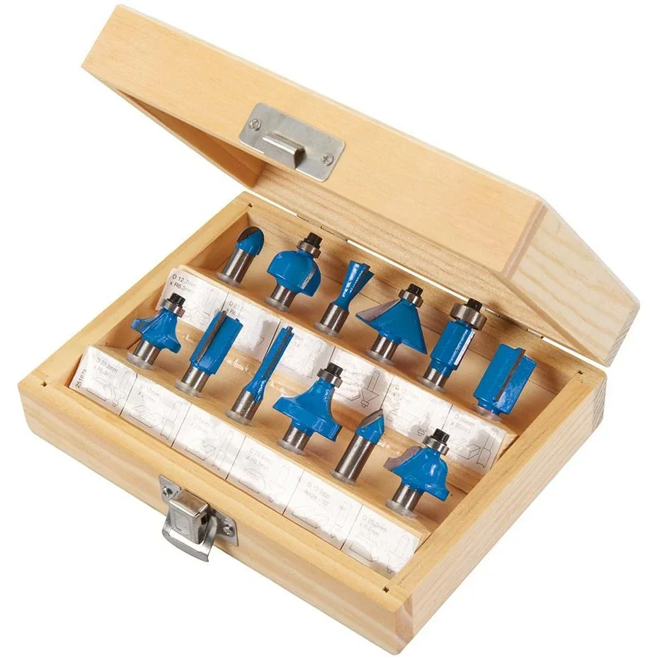 12-piece 8 mm TCT milling cutter set