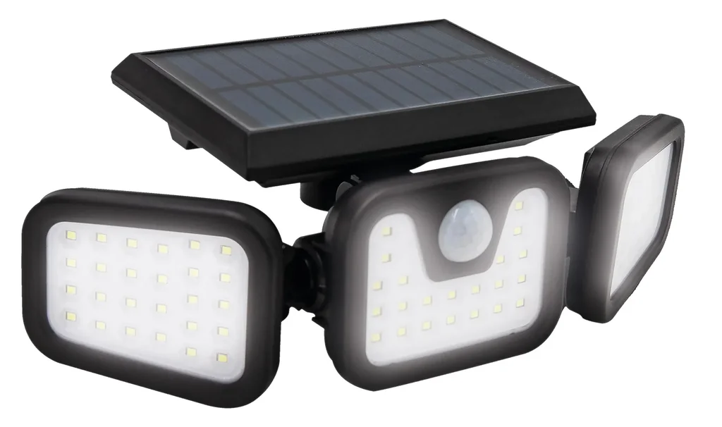 LED solar light with 3 adjustable light fields and motion detector