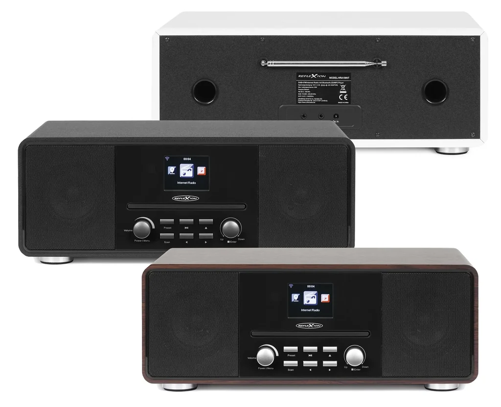 Design Internet/DAB+/UKW-Radio mit Bluetooth, CD, AuxIn, Encoding, schwarz, HRA19INT/BK