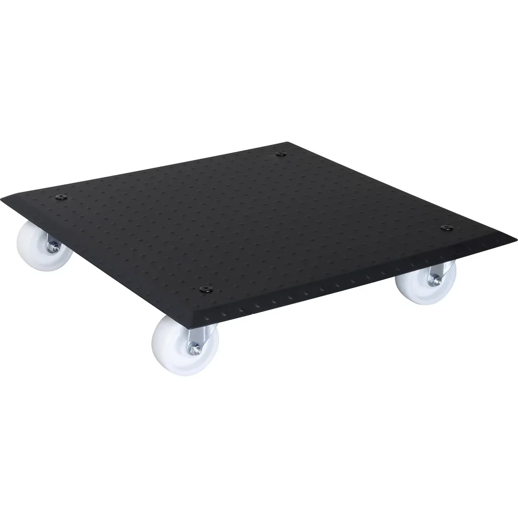 Multi Roller MR 1391, 45 x 45 x 9.5 cm, hard wheels Ø 75 mm, roller bearings, aluminum studded sheet, load capacity 150 kg