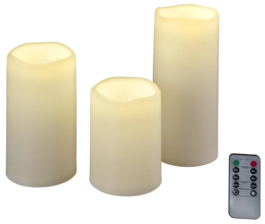 LED candle - set of 3