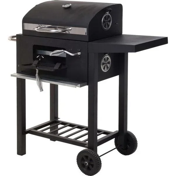Vargan charcoal grill / barbecue - with table - on wheels