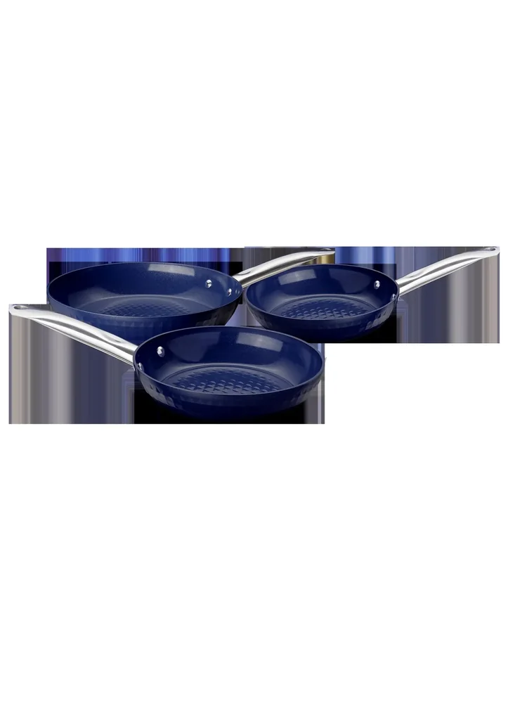 Prestige pan set with diamond non-stick coating, blue, 3-piece - Ø 20 cm / 24 cm / 28 cm