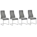 Dining room chairs set of 4 kitchen chairs with backrest seat velvet-touch steel grey 45 x 61 x 98 cm S-shaped dining group