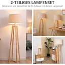 Floor lamp with 1 table lamp set of 2 bedside lamps 149 cm/68 cm height floor lamp for living room bedroom Skandi-Desi
