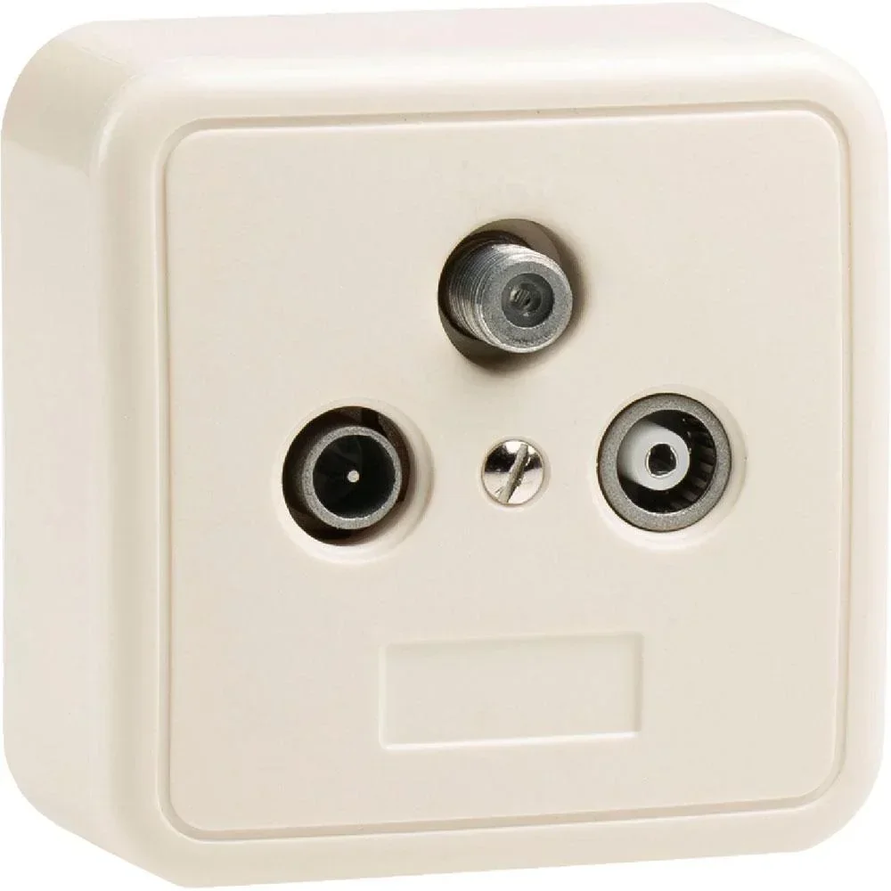 Antenna socket (termination) - white/silver 2.5 dB