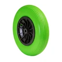 Wheelbarrow wheel PUNCTURE-PROOF - Ø ​​wheel 400 mm, PU foamed wheel, roller bearing, rim 75 mm, axle 20 mm, load capacity 100 kg