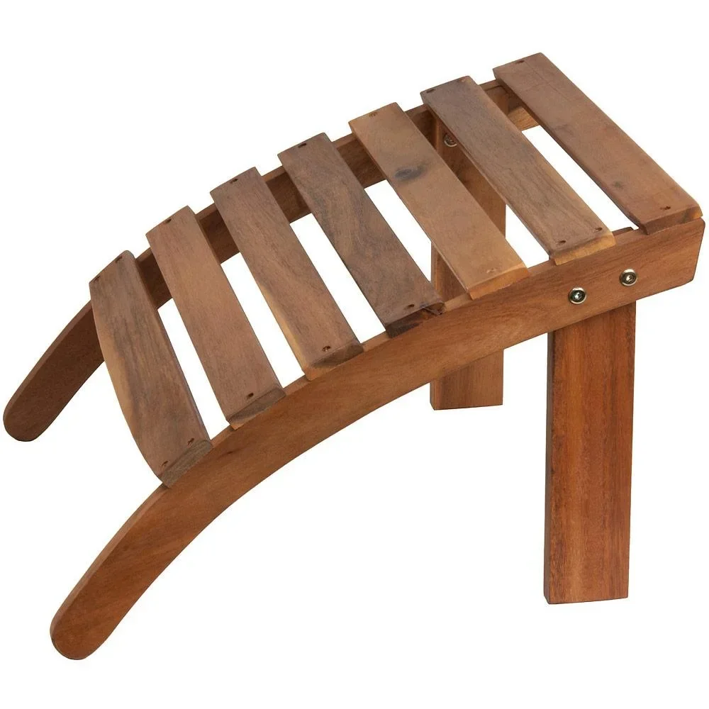 Acacia wood footrest for Adirondack garden chair, 48cm x 46cm x 32cm