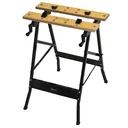 Adjustable workbench steel MDF natural, black
