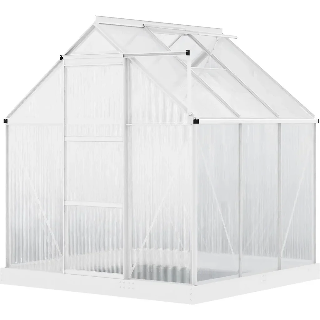 Aluminum greenhouse garden house with window door 193 x 187 x 205 cm 3.6 plant house including foundation greenhouse tomato house