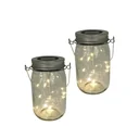 LED Solar Lantern Clear Set of 2