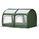 Pop-Up Greenhouse with 4 Zippered Doors, Greenhouse, Tomato House, Cold Frame, Steel, PVC, Transparent, 250 x 125 x 135 cm