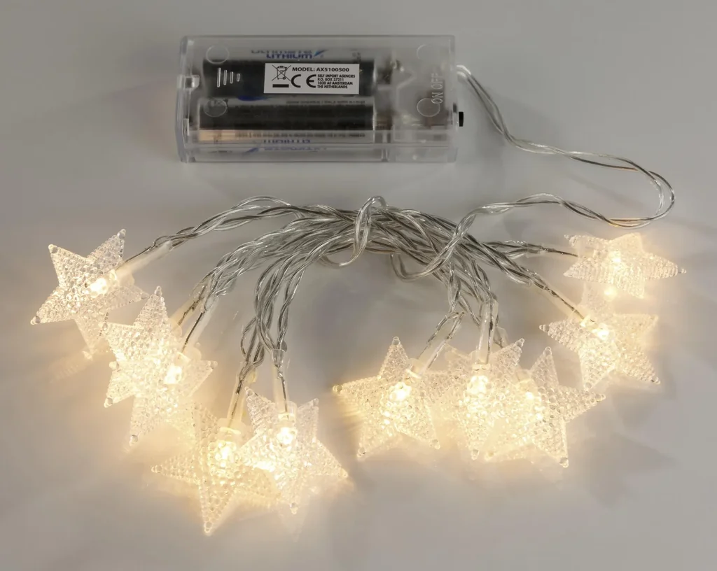 Star light chain with 10 warm white LEDs