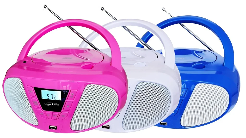 CD Radio Boombox with FM radio, CD and AUX-IN, pink