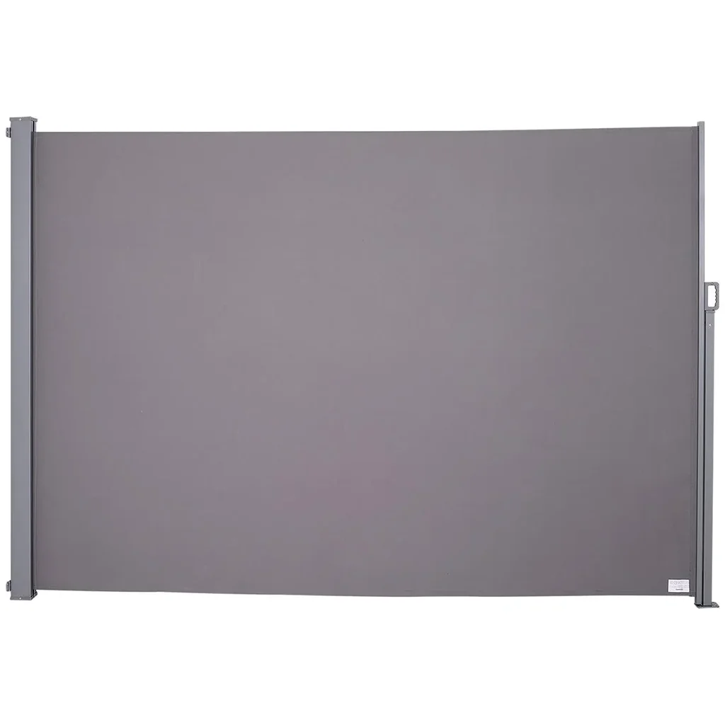 Side awning, privacy and sun protection, side roller blind, polyester, grey, 3 x 2 m