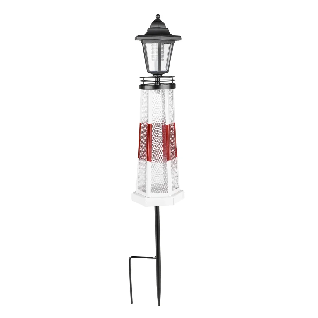 LED solar lighthouse with feeding station