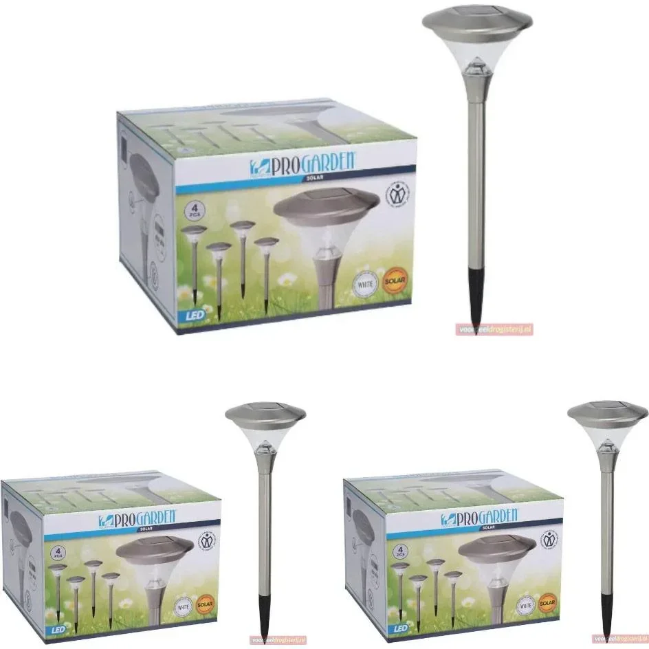 3x Progarden Solar Garden Light Set of 4 - 47cm (Turns on automatically)
