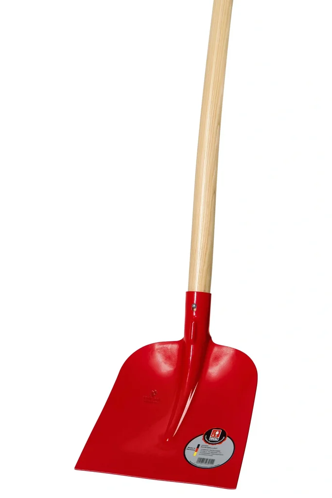 RUHR-BRILLANT, Holstein sand shovel, size 2, 3/4 raised, hardened, red powder-coated, long ash handle 130 cm