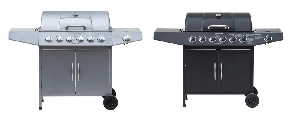 Gas grill "Dayton" 6 main burners + 1 side burner, silver