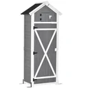 Garden cabinet wooden tool shed with door roof tool shed with hooks garden storage cabinet foldable table outdoor gray 78