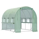 Folly greenhouse 3 x 3 x 2 m tunnel walk-in greenhouse plant house film tent 6 windows UV protection green