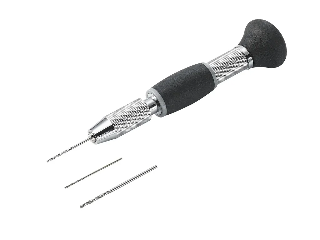 Hand drill including 3 drill bits