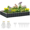 Raised bed made of steel DIY garden bed with T-shaped plant labels gloves plant bed herb bed flower stairs for balcony