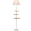 Floor lamp floor lamp with 3 rotating levels elegant classic for living room bedroom office steel rubber wood T/C fabric