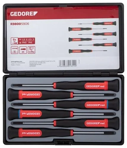2K electronic screwdriver set PH+SL 6-piece