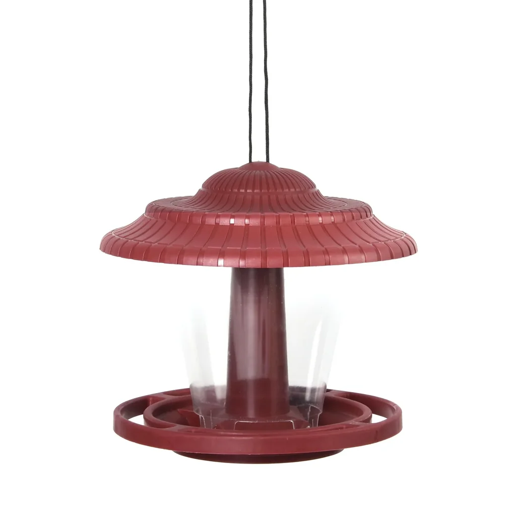 Bird feed silo red