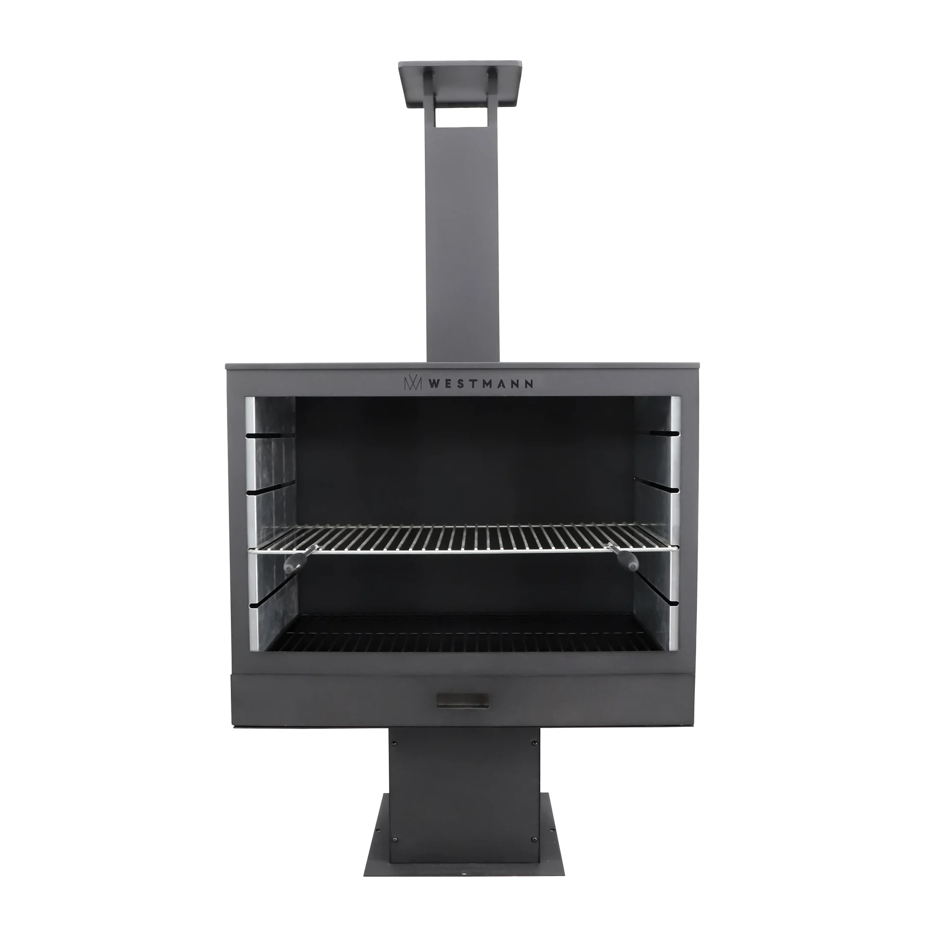 Grill and fireplace black