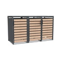 Westmann Waste Bin Enclosure Lacina 3-piece wood look (3× 240 L)